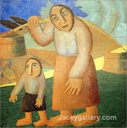 Woman with Buckets and Child by Henri Rousseau paintings reproduction